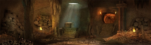 The dark and dusty catacombs. You'll need a torch down there...